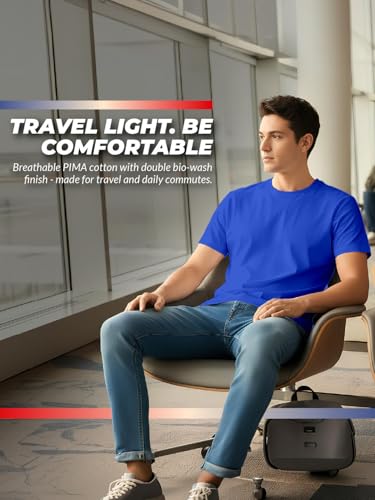 Image of 100% PIMA Cotton T Shirt for Man | Premium Men T-Shirts Regular Fit | Half Sleeve Round Neck Cotton Tshirt for Man | Mens Tees Made for Indian Climate | Available in 10 Colours