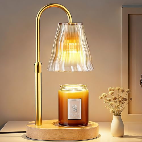 Luxmore Candle Warmer Lamp with Timer Dimmer, Birthday Gifts for Women Mom Friend Sister, House Warming Gifts New Home Decor, Office Apartment Dorm Room Wax Melt Warmer for Jar Candles with 2 Bulbs