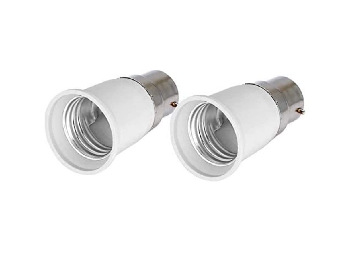 Biella Melfi™ 2Pcs B22 to E27 Lamp Holder Converter Base Bulb Socket Adapter LED Light Screw Adapter Converter