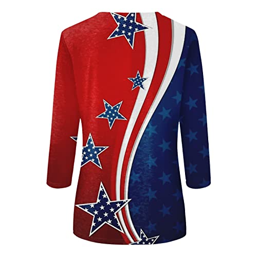 Generic-Womens-Tops-34-Length-Sleeves-Travel-Oversized-Hawaiian-T-Shirt-Women-Summer-Crewneck-Tops-Womens-34-Sleeve-Tops