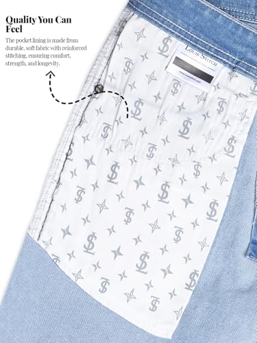 Image of LOUIS STITCH Men's Mid Rise Raw Wash Regular Fit Jeans (LSJNS-CF)