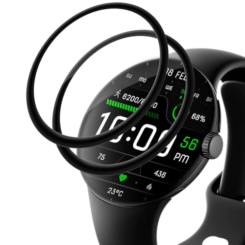 2 Stück für Panzerglas für Google Pixel Watch 3 45mm Schutzfolie, 9H Dauerhaft Bruchsicher Ultrawiderstandsfähig Schutzglas Folie, Hohe Empfindlichkeit, HD Blasenfreie Anti-Fingerabdruck Bildschirmschutzfolie