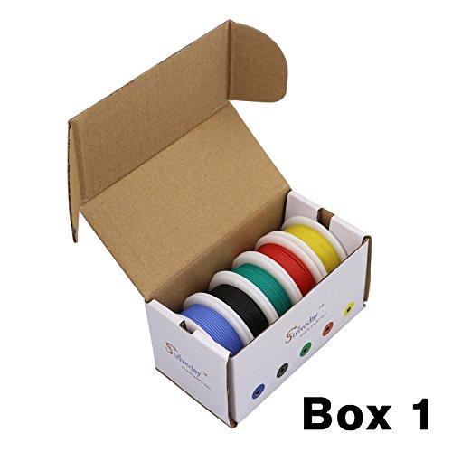 Striveday 30 AWG Flexible Silicone Wire Electric wire 30 gauge Coper Hook Up Wire 300V Cables electronic stranded wire cable electrics DIY BOX-1