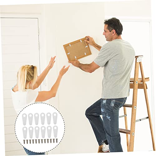 Image of Generic Wall Mount Picture Hanging Hardware 100pcs Plastic Tablet Back Plate 24x10mm White Frame Supplies
