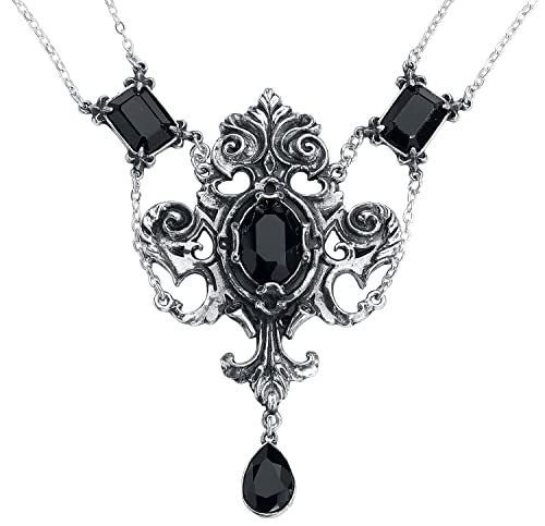 Alchemy Gothic Queen of The Night Women Necklace Silver-Coloured, Pewter,