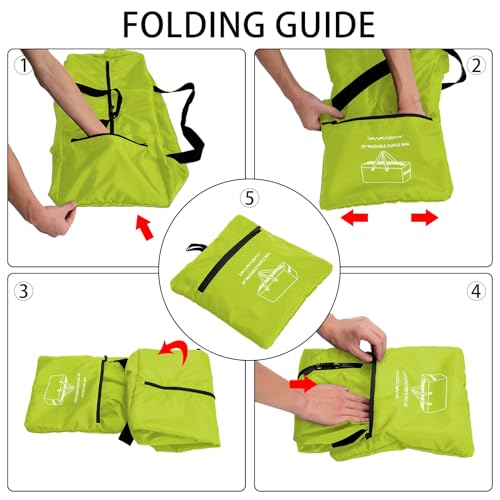 Image of Foldable Duffel Bag 30 inch / 75L Lightweight with Water Rresistant for Travel, Light Green, 30 inch, Foldable Travel Duffel Bag