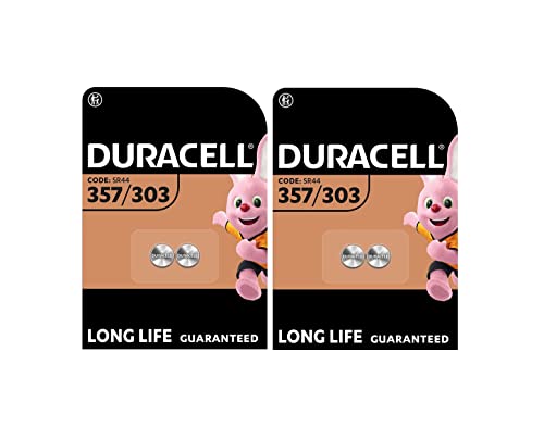 4 x Duracell 357/303 SR44 avec oxyde d'argent (2 ampoules de 2 batteries) 4 piles