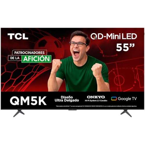 Catálogo de tv tcl comprados en linea. 46 TCL Smart TV Pantalla 55' 55QM5K Google TV QLED -MiniLED | Dolby Vision HDR10 144 HZ | Dolby Atmos Subwoofer 20W|Compatible con Alexa
