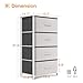 ODK Dresser for Bedroom with 4 Storage Drawers, Small Dresser Chest of Drawers Fabric Dresser with Sturdy Steel Frame, Dresser for Closet with Wood Top, Light Grey