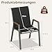 COSTWAY Gartenstühle stapelbar 4er Set, Stapelstühle, Terrassenstühle mit Armlehnen, Balkonstühle bis 180 kg belastbar, 56 x 66 x 88 cm (Schwarz)