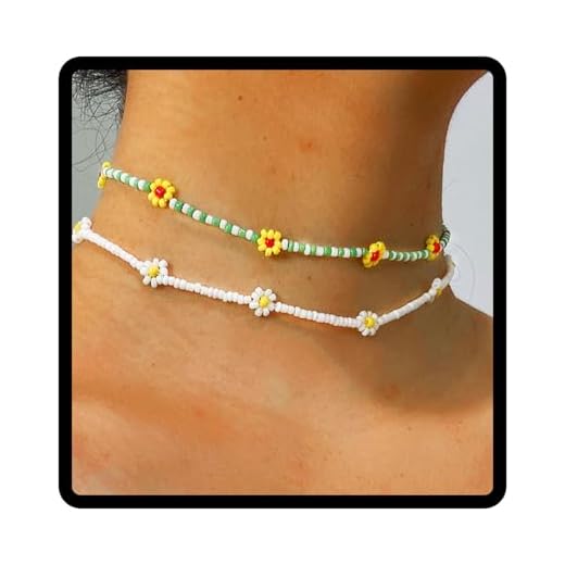 Sethain Boho Necklace Set Bunt Blume Kurze Ketten Strand Perlenketten Schmuck Accessoires für Damen