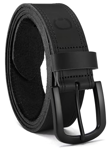 Mens Belts Genuine Leather, 38mm Triple-Layer Plated Buckle, Full Grain, Durable for Daily Use