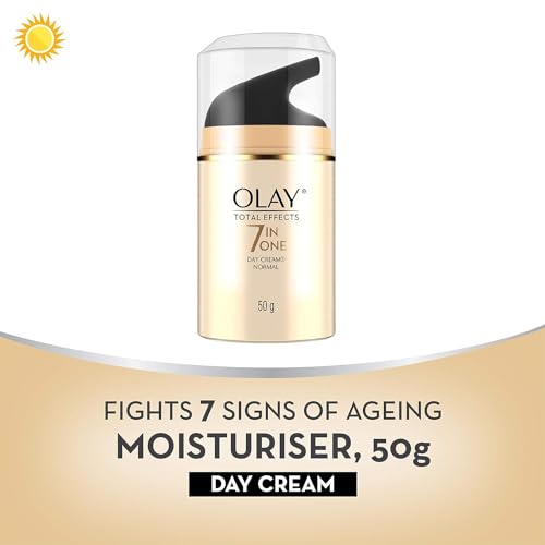 Image of Olay Total Effects Anti Ageing Skin Cream (Moisturizer)| Fights 7 Signs of Ageing | With Niacinamide and Green Tea Extracts | Normal, Oily, Dry, Combination Skin | 50g (DAY /NORMAL (50 g))