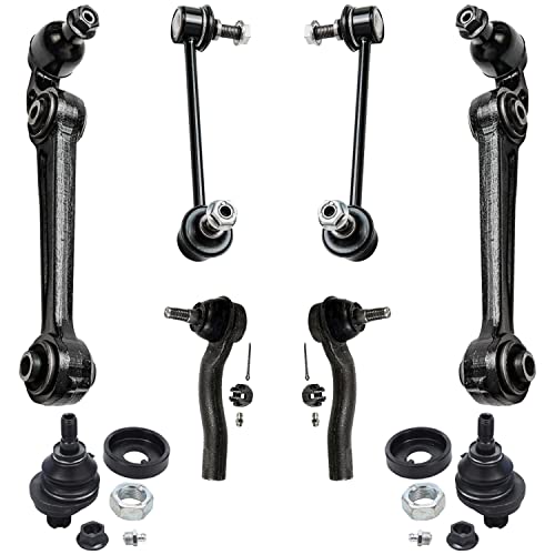 Image of Detroit Axle - 8pc Front End Kit for Ford 07-10 Fusion, 07-09 Lincoln MKZ Mercury Milan, 2 Lower Control Arms 2 Outer Tie Rods 2 Upper Ball Joints 2 Sway Bars 2007 2008 2009 2010 Replacement