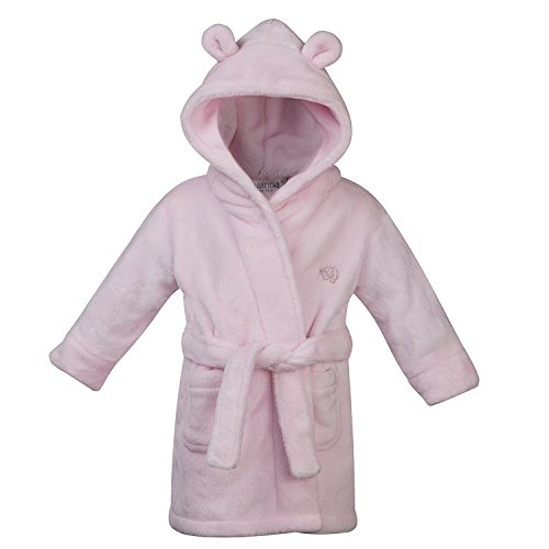 Bata de baño para bebé con capucha, de forro polar suave, con orejas y corazón PINK 18C203 Talla:6-12 meses