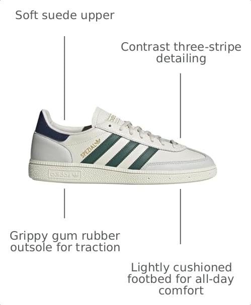 Image of adidas Handball Spezial Mens Shoes, Chalk White /Collegiate Green /Night Indigo, Size 6.5
