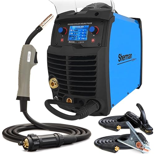Sherman DIGIMIG 210 LCD Double Pulse - 200 A poste a souder mig avec gaz 4 en 1 - synergie totale - TIG Lift, MMA et soudobrasage - inductance, Post Flow et 2T/4T