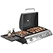 Outsunny Tischgasgrill mit 3 Brennern – Kombination Grill und Plancha mit Deckel und Thermometer – 8,1 kW tragbar für Camping Balkon Terrasse – Kochfläche 2224 cm², Schwarz