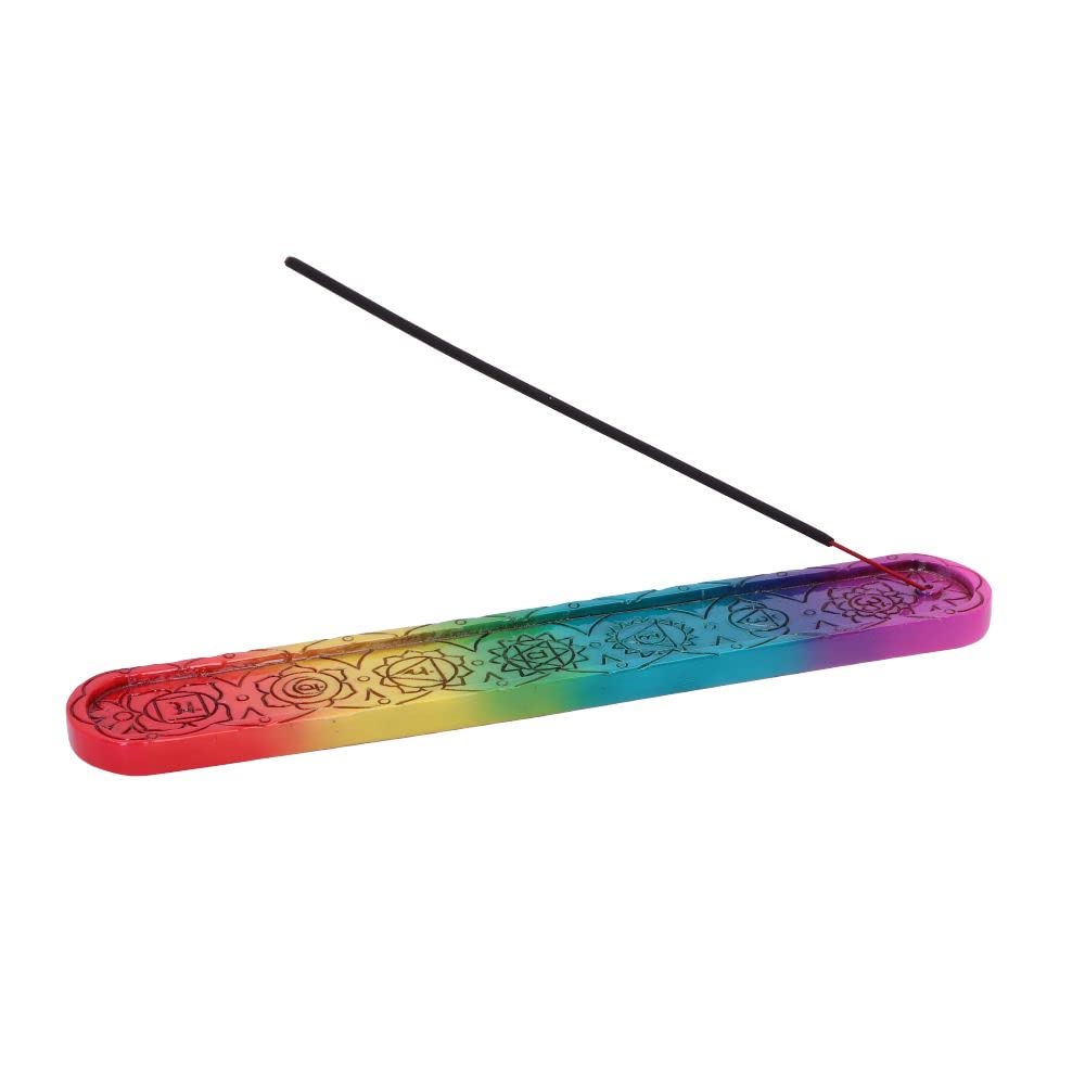 Nemesis Now Räucherstäbchenhalter Regenbogen-Chakra – 12 Cm, 4 Stück, Handbemalt, Aus Kunstharz