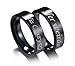 Blowin His Crazy/Her Weirdo Heart Ring Black Stainless Steel Engagement Wedding Band for Women Men Couple