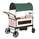 Yvolution - Einfach zusammenklappbarer und verstaubarer Wagen mit Baldachin; zusammenklappbarer Wagen für Kinder, Fracht und Garten, seitlicher Reißverschluss für 2 Kinder, Verstellbarer Griff,