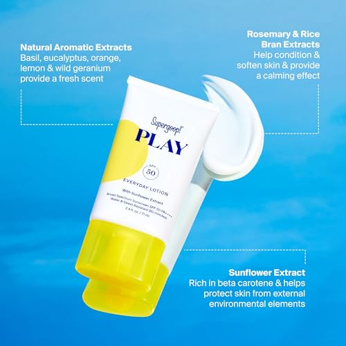 Supergoop! PLAY Everyday Lotion SPF 50 (2.4 fl oz) - Broad Spectrum Body & Face Sunscreen for Sensitive Skin - Great for Active Days - Fast Absorbing, Water & Sweat Resistant - Thumbnail 5