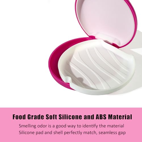 Maoerdental 2PCS Retainer Case Compatible with Invisalign,Cute Slim Aligner Case,Customized Magnetic Closure Orthodontic Retainer Cases (2 Pack Pink + White Silicone) — view 4