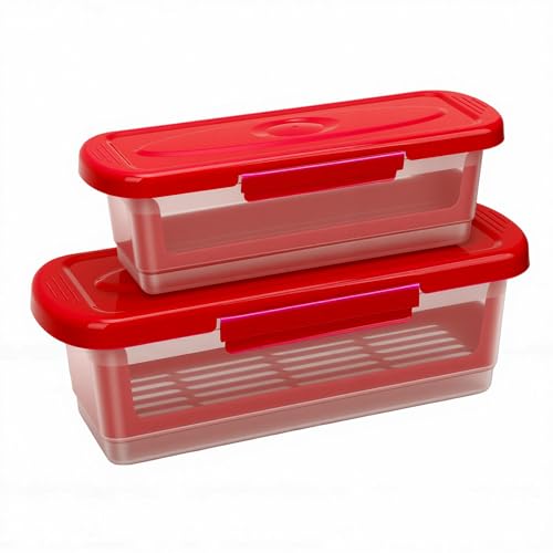 Cuencos para masa reutilizables de plástico PP con tapas y diseño apilable nido 2