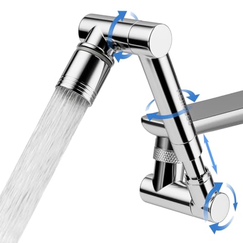 1440 swivel faucet extender sink faucet aerator extender swivel extendable filter with 2 modes splash guard multi-functional universal mechanical arm suitable for kitchen/bathroom/toddlers
