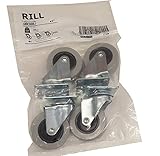 IKEA Rill 4er Rollenset zur Montage kugelgelagert Rolle Rollen Inkl. Befestigungsplatten
