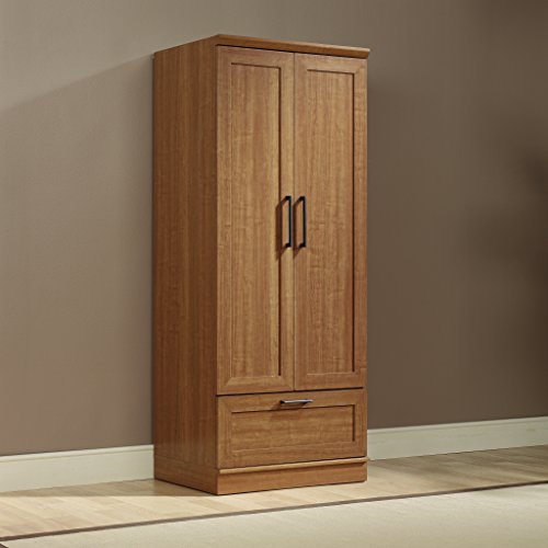 Sauder 411802 Homeplus Wardrobe/Storage Cabinet, L: 28.98" X W: 20.95" X H: 71.18", Sienna Oak Finish #TOP1