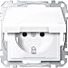 Produktbild Merten MEG2314-0325 SCHUKO-Steckdose mit Klappd., IP44, BRS, Steckkl., aktivweiß glänzend, System M
