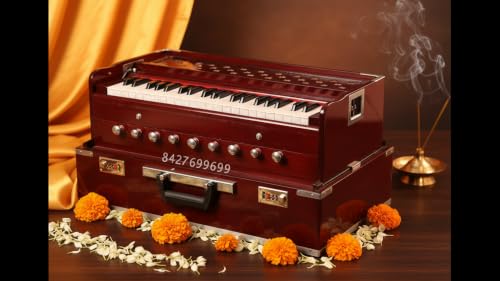 Image of Harmonium 2 Line Reed (Bass + Male) 9 Stopper 42 Keys Folding Portable Harmonium With Coupler High Sound With Free Bag Folding Portable Orignal Indian Music Art Instrument With Free Bag