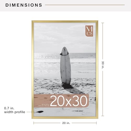 Image of MCS Foundation 20x30 Poster Frame Traditional Brass, Vertical & Horizontal Wall Hanging Large Picture Frame for Photos, Posters & Art Prints (1-Pack)