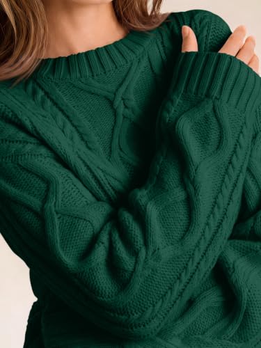 Image of Trendy Queen Women's Oversized Cable Knit Sweaters 2026 Fall Outfits | Quiet Luxury Style, Chunky Knit Texture, Winter Holiday Outfit, Easy Layering Piece, Fall Fashion Staple