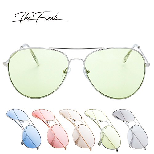 Image of The Fresh Classic Aviator Frame Light Color Lens XL Oversized Sunglasses Gift Box