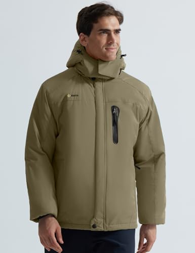 Image of GEMYSE Men's Ski Snow Jacket Warm Winter Waterproof Coat Snowboard Rain Jacket Hooded Windproof Windbreaker