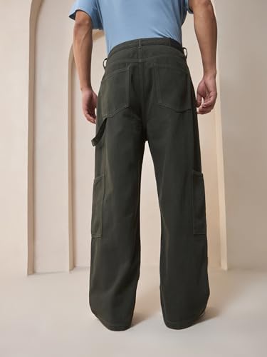 Image of Bewakoof Men Mid Rise Denim Solid Straight Fit Jeans|Straight Fit Jeans - Regular Fit | Classic Denim Pants | Everyday Casual
