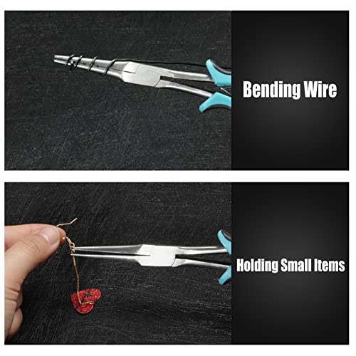 Image of Mini Long Reach Needle Nose Pliers 7 Inches Long Nose Pliers Wire Handicraft Repair Tool for Jewelry Making Bending Delicate Difficult-to-Reach Pieces