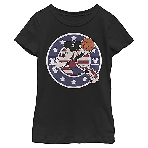 T-shirt Disney fille col rond indéformable en maille de coton solide