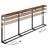 HOOBRO Sofatisch, schmaler Konsolentisch, 5-Fach höhenverstellbar (65-85 cm)