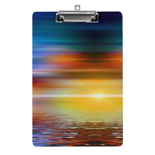 Porte-formulaires coucher de soleil de qualité supérieure avec pince rigide A4