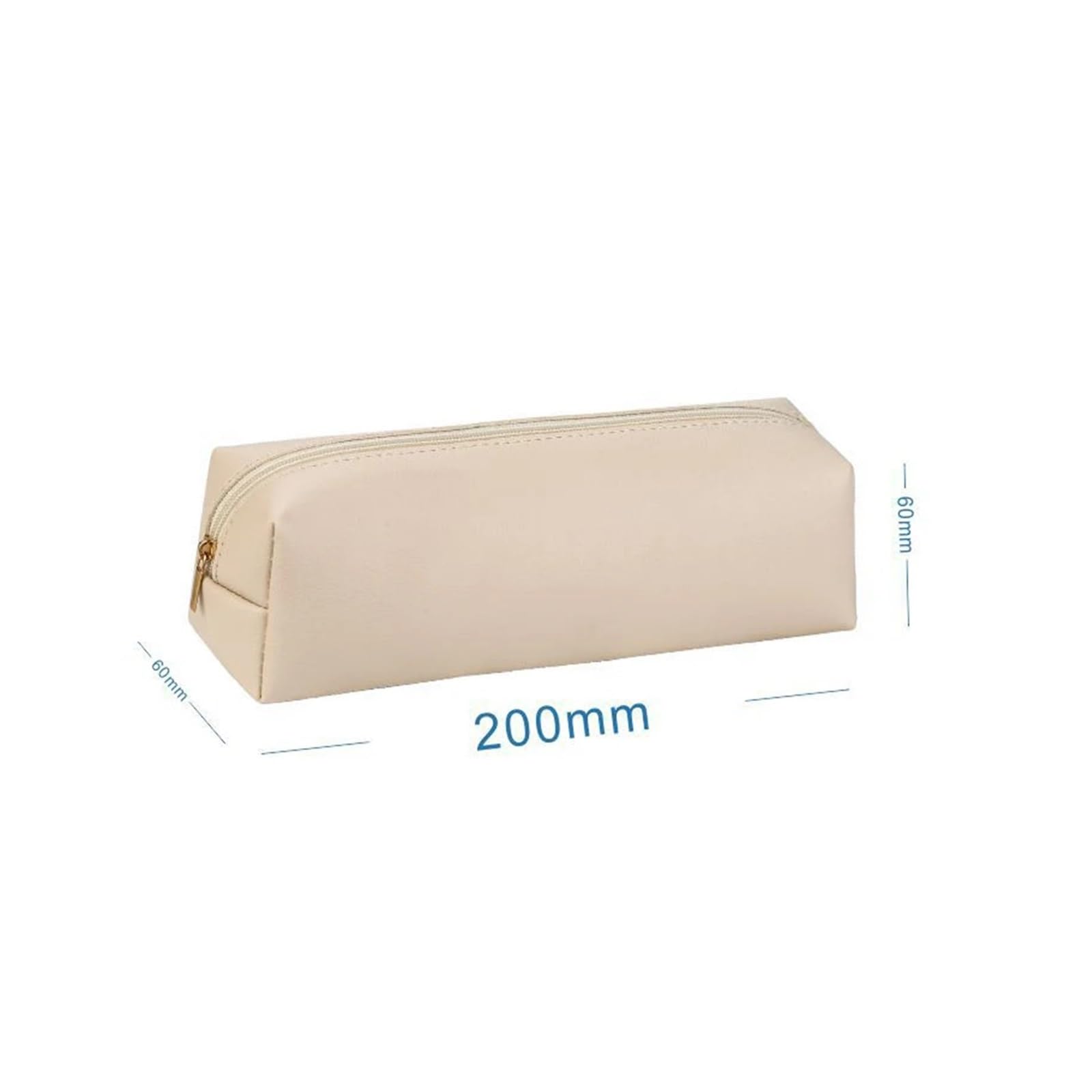 Astuccio in pelle PU for studenti | Grande capacità, cerniera, scatola portaoggetti, organizer for cancelleria, durevole(Beige)
