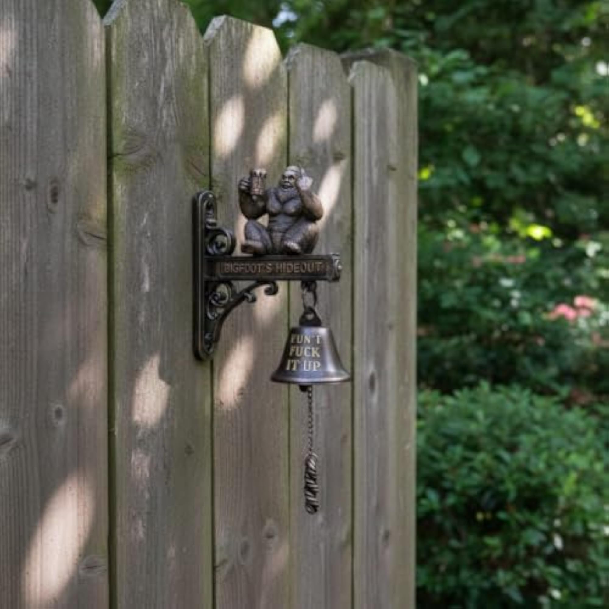 Rustic Bigfoot Wall Bell with Bracket