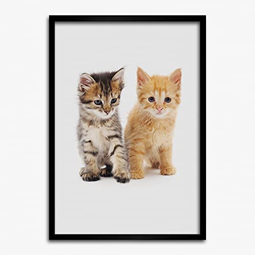 Cadre en bois 50x70 cm avec peinture de chat pour rehausser le style du salon