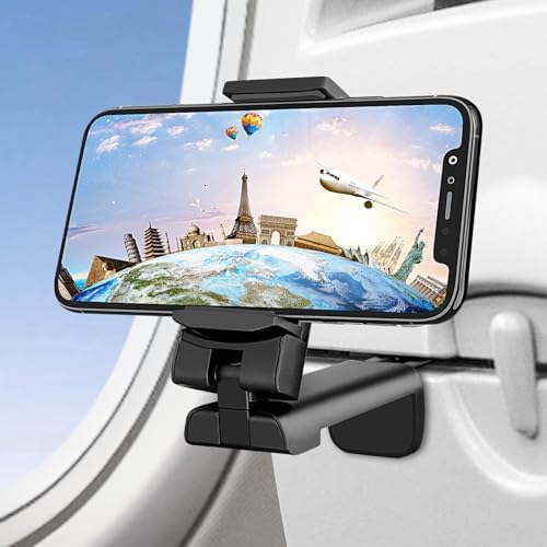 Universal Airplane Phone Holder With 360 Degree Rotation - Spring Grip Clip Mount For Airplane Tray Tables, Seat Backs & Travel Use - Fits All - View #5