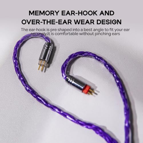 Image of Linsoul Tripowin Zonie 16 Core Silver Plated Cable SPC Earphone Cable for 7hz Zero Dioko Timelesss AE TINHIFI T2 T3 PLUS Wan'er Cadenza KZ AS10 QKZ HBB Tripowin Mele Olina (2pin-0.78mm, 4.4mm, Violet)