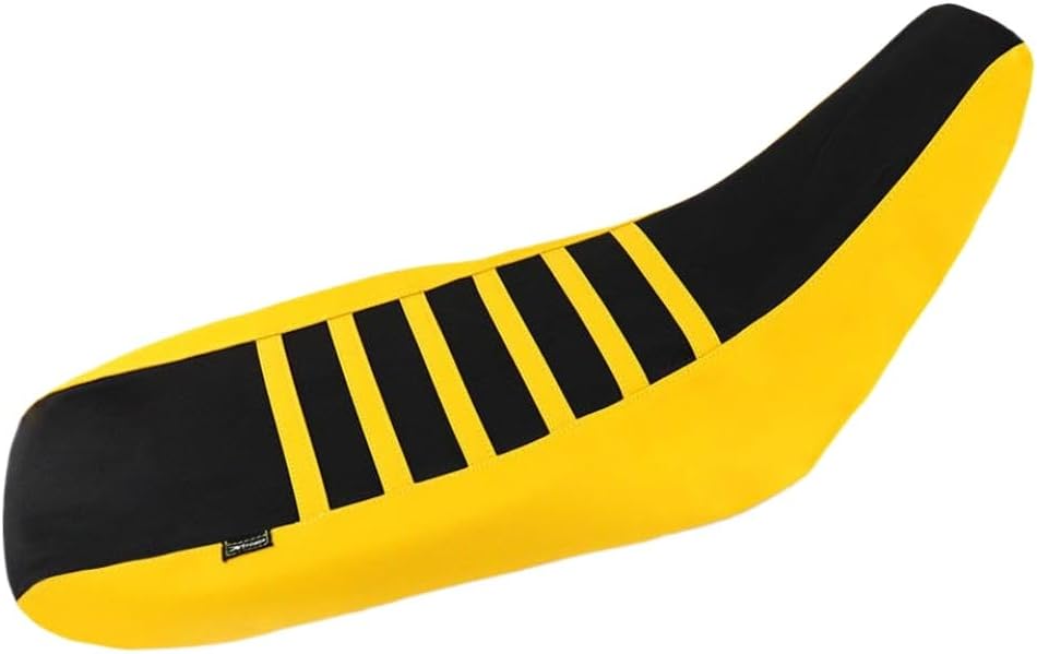 Motorcycle Seat Cover Waterproof Non Slip PVC Leather Striped Grip Cushion Compatible with DR650 DR 650 1996 2025(Yellow)