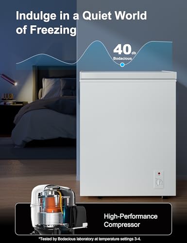 Image of 3.5 Cu.Ft Compact Chest Freezer Energy Saving & Ultra-Quiet, with Removable Basket, 6-Temp, Manual Defrost Drain, Top Open Door Deep Freezer for Apartment, Dorm, Kitchen, White