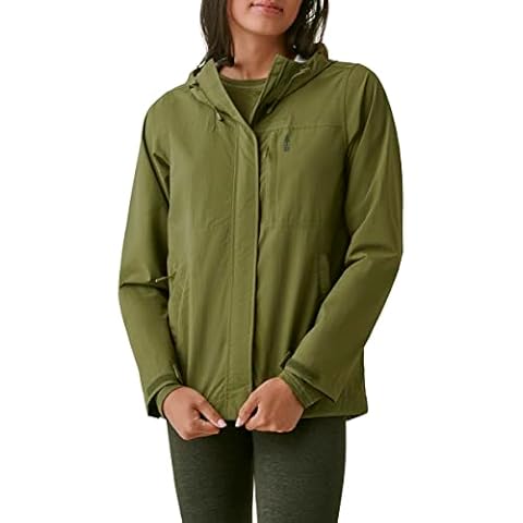 BASS OUTDOOR Women's Hooded Woven Rain Jacket, Wnt Moss, X-Small Cover